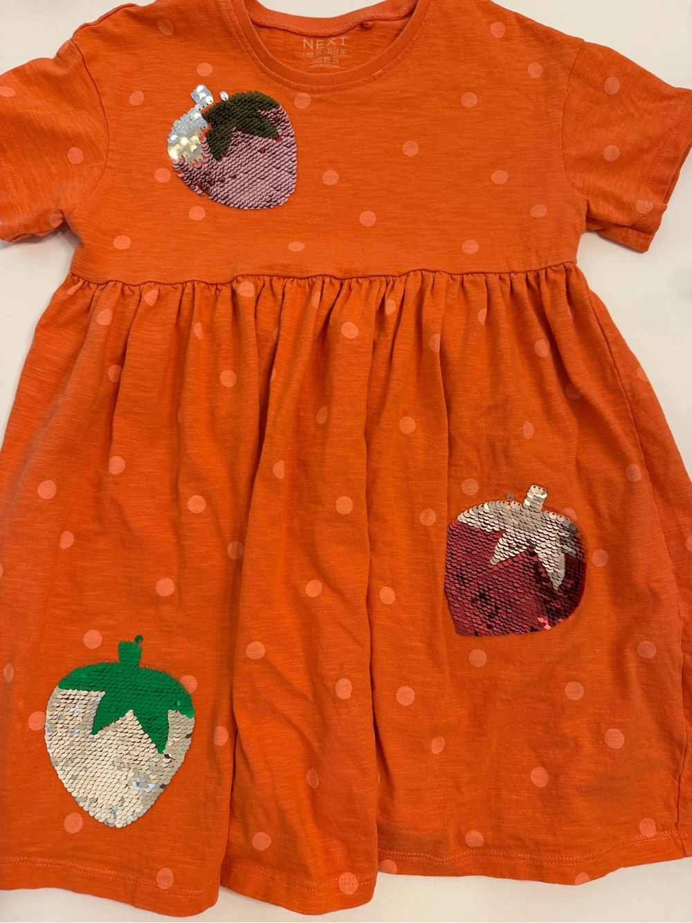 NEXT Sequin Strawberry Dress size 6/7